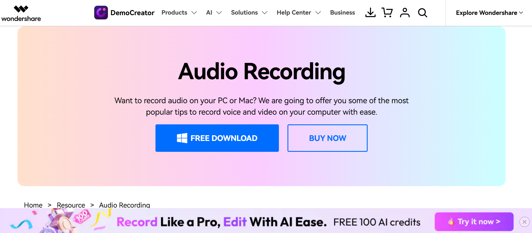 wondershare democreator recording system