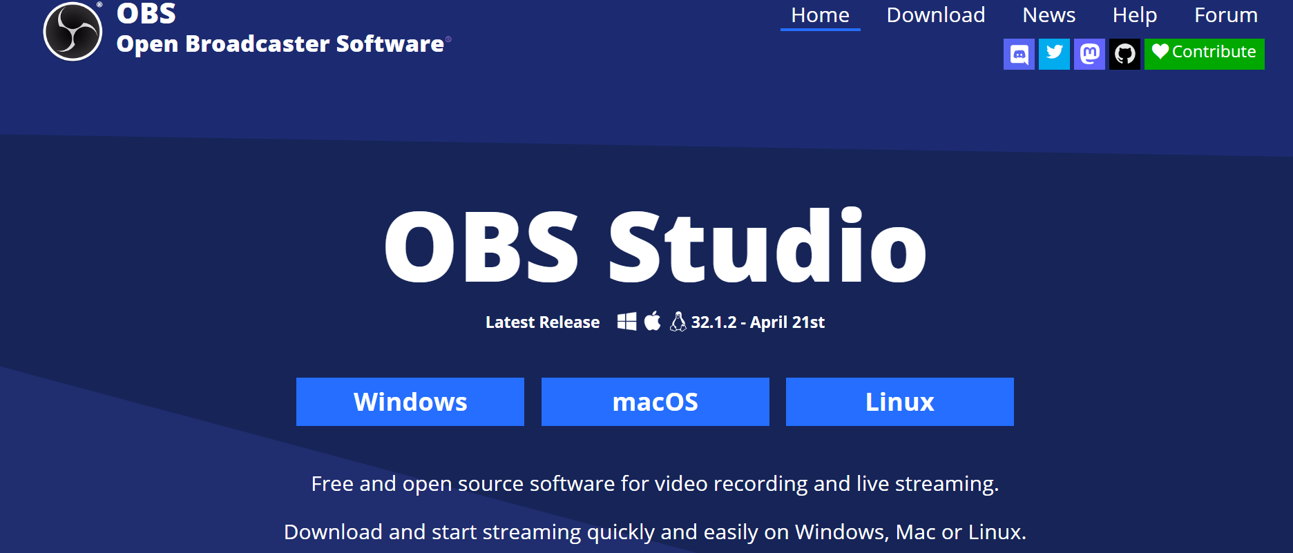 obs studio free streaming audio recorder