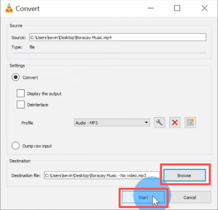 Progression de la conversion VLC